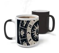 RLDOBOFE Ceramic Discoloration Mug for Office, 11 Oz Heat Changing Mugs for Party, Personalized Astrological Sign Coffee Cup with Handle, Funny Magic Tea Cups for Birthday Gifts