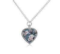 RLDOBOFE Cherry Blossom Cremation Jewelry for Ashes Heart Urn Necklaces Personalized Memorial Necklace Dog Cat Keepsake Pendant Custom Small Locket Ash Holder for Women Men