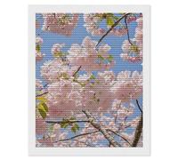 RLDOBOFE Cherry Blossom Diamond Painting Kit for Adults Round 5d Diamond Art Kits for Beginners DIY Full Drill Diamonds Dots Painting Gem Arts Crafts Home Wall Decor Gift 16"x20"