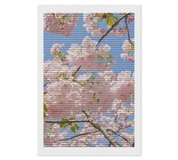 RLDOBOFE Cherry Blossom Diamond Painting Kit for Adults Round 5d Diamond Art Kits for Beginners DIY Full Drill Diamonds Dots Painting Gem Arts Crafts Home Wall Decor Gift 8"x12"