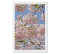 RLDOBOFE Cherry Blossom Diamond Painting Kit for Adults Square 5D Diamond Art Kits for Beginners DIY Full Drill Diamonds Dots Painting Gem Arts Crafts Home Wall Decor Gift 8"x12"