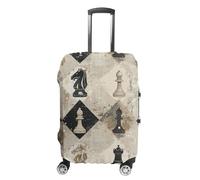 RLDOBOFE Chess Piece Brown Pattern Baggage Cover for Travel, Washable Suitcase Covers for Home, Dustproof Luggage Protector Skins with Zippers, Protector Anti Scratch, Luggage Covers, white, L