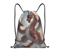 RLDOBOFE Chinese Dragon Drawstring Backpack Sports Gym Sackpack Waterproof Swim Bag Men Women Draw String Bag Medium