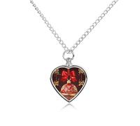 RLDOBOFE Christmas Ball Golden Bell Cremation Jewelry for Ashes Heart Urn Necklaces Personalized Memorial Necklace Dog Cat Keepsake Pendant Custom Small Locket Ash Holder for Women Men