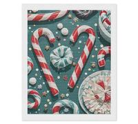 RLDOBOFE Christmas Candy Cane Diamond Painting Kit for Adults Round 5d Diamond Art Kits for Beginners DIY Full Drill Diamonds Dots Painting Gem Arts Crafts Home Wall Decor Gift 16"x20"