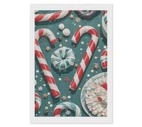 RLDOBOFE Christmas Candy Cane Diamond Painting Kit for Adults Square 5D Diamond Art Kits for Beginners DIY Full Drill Diamonds Dots Painting Gem Arts Crafts Home Wall Decor Gift 8"x12"
