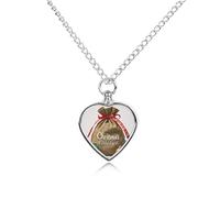 RLDOBOFE Christmas Sack Present Urn Necklace Heart Cremation Jewelry for Ashes Memorial Keepsake Jewelry with Funnel Filler Urn Locket for Women Men to Hold Ashes of Pet Loved Ones