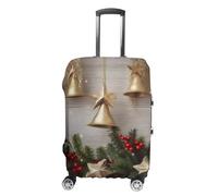 RLDOBOFE Christmas Tree And Bells Baggage Cover for Travel, Washable Suitcase Covers for Home, Dustproof Luggage Protector Skins with Zippers, Protector Anti Scratch, Luggage Covers, white, M, Luggage