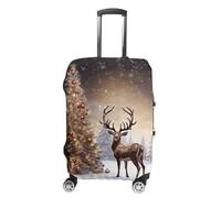 RLDOBOFE Christmas Tree And Reindeer Baggage Cover for Travel, Washable Suitcase Covers for Home, Dustproof Luggage Protector Skins with Zippers, Protector Anti Scratch, Luggage Covers, white, XL