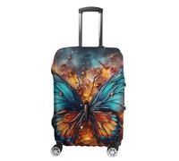 RLDOBOFE Color Butterfly Background Baggage Cover for Travel, Washable Suitcase Covers for Home, Dustproof Luggage Protector Skins with Zippers, Protector Anti Scratch, Luggage Covers, white, Small