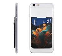 RLDOBOFE Color Design Creation Phone Wallet, Stick On Card Holder for Back of Phone Case - Leather Cell Phone Card Wallet Sleeve Adhesive Phone Pocket - Compatible with Most Cell Phones