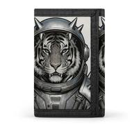 RLDOBOFE Colored Astro Pet Trifold Wallet Minimalist Mens Wallet with Key Hook 8 Card Slots Modern Stylish Polyester Security Wallets Fashion Slim Credit Card Holder Id Window