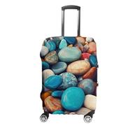 RLDOBOFE Colored Stones Baggage Cover for Travel, Washable Suitcase Covers for Home, Dustproof Luggage Protector Skins with Zippers, Protector Anti Scratch, Luggage Covers, white, Small, Luggage Case