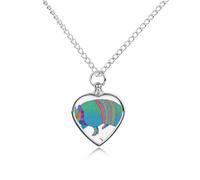 RLDOBOFE Colorful Animals Urn Necklace Heart Cremation Jewelry for Ashes Memorial Keepsake Jewelry with Funnel Filler Urn Locket for Women Men to Hold Ashes of Pet Loved Ones