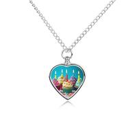 RLDOBOFE Colorful Cupcakes Cremation Jewelry for Ashes Heart Urn Necklaces Personalized Memorial Necklace Dog Cat Keepsake Pendant Custom Small Locket Ash Holder for Women Men