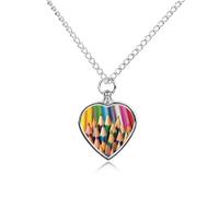 RLDOBOFE Colorful Paintbrush Cremation Jewelry for Ashes Heart Urn Necklaces Personalized Memorial Necklace Dog Cat Keepsake Pendant Custom Small Locket Ash Holder for Women Men