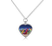 RLDOBOFE Colorful Sandals Shoes Cremation Jewelry for Ashes Heart Urn Necklaces Personalized Memorial Necklace Dog Cat Keepsake Pendant Custom Small Locket Ash Holder for Women Men