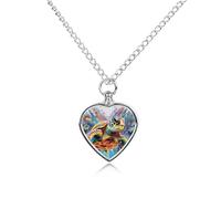 RLDOBOFE Colorful Sea Turtle Cremation Jewelry for Ashes Heart Urn Necklaces Personalized Memorial Necklace Dog Cat Keepsake Pendant Custom Small Locket Ash Holder for Women Men