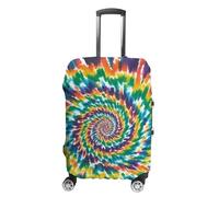 RLDOBOFE Colorful Spiral Tie Dye Travel Luggage Cover Anti Scratch Suitcase Protector Washable Elastic Baggage Cover, white, Small, Stylish