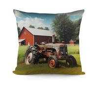 RLDOBOFE Company Farm Tractor Throw Pillow Covers for Sofa, Super Soft Body Plush Pillow Cases with Zipper for Bedroom, Breathable Fuzzy Cushion Cases for Living Room, Hotel, 18inch