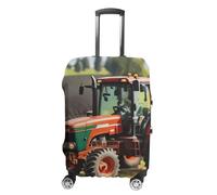 RLDOBOFE Company Farm Tractors Travel Luggage Cover Anti Scratch Suitcase Protector Washable Elastic Baggage Cover, white, Small, Stylish