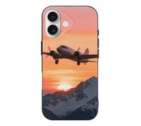 RLDOBOFE Compatible with iPhone 17 Airplane at Sunset Case Soft Slim TPU Phone Cover Drop Protection Yellowing-Resistant Stylish Pattern Shockproof Phone Case for Women Men Girls iPhone 17 Black