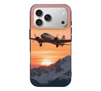 RLDOBOFE Compatible with iPhone 17 Airplane at Sunset Case Soft Slim TPU Phone Cover Drop Protection Yellowing-Resistant Stylish Pattern Shockproof Phone Case for Women Men Girls iPhone 17 Pro Black