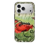 RLDOBOFE Compatible with iPhone 17 Ant Petal Line Case Soft Slim TPU Phone Cover Drop Protection Yellowing-Resistant Stylish Pattern Shockproof Phone Case for Women Men Girls iPhone 17 Pro Black