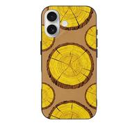 RLDOBOFE Compatible with iPhone 17 Brown Wood Ring Case Soft Slim TPU Phone Cover Drop Protection Yellowing-Resistant Stylish Pattern Shockproof Phone Case for Women Men Girls iPhone 17