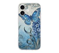RLDOBOFE Compatible with iPhone 17 Butterfly Hyacinth Cluster Case Soft Slim TPU Phone Cover Drop Protection Yellowing-Resistant Stylish Pattern Shockproof Phone Case for Women Men Girls iPhone 17