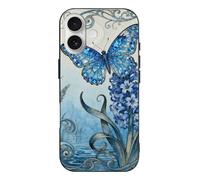 RLDOBOFE Compatible with iPhone 17 Butterfly Hyacinth Cluster Case Soft Slim TPU Phone Cover Drop Protection Yellowing-Resistant Stylish Pattern Shockproof Phone Case for Women Men Girls iPhone 17