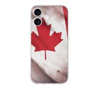 RLDOBOFE Compatible with iPhone 17 Canadian Flag Case Soft Slim TPU Phone Cover Drop Protection Yellowing-Resistant Stylish Pattern Shockproof Phone Case for Women Men Girls iPhone 17 Transparent