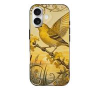RLDOBOFE Compatible with iPhone 17 Canary Jasmine Branch Case Soft Slim TPU Phone Cover Drop Protection Yellowing-Resistant Stylish Pattern Shockproof Phone Case for Women Men Girls iPhone 17 Black
