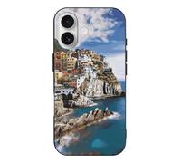 RLDOBOFE Compatible with iPhone 17 Cinque Terre Scenery Case Soft Slim TPU Phone Cover Drop Protection Yellowing-Resistant Stylish Pattern Shockproof Phone Case for Women Men Girls iPhone 17 Black