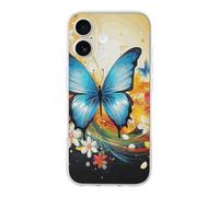 RLDOBOFE Compatible with iPhone 17 Colorful Butterfly Case Soft Slim TPU Phone Cover Drop Protection Yellowing-Resistant Stylish Pattern Shockproof Phone Case for Women Men Girls iPhone 17
