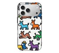 RLDOBOFE Compatible with iPhone 17 Donkeys Graffiti Case Soft Slim TPU Phone Cover Drop Protection Yellowing-Resistant Stylish Pattern Shockproof Phone Case for Women Men Girls iPhone 17 Pro Black