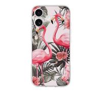 RLDOBOFE Compatible with iPhone 17 Flamingo Floral Printed Case Soft Slim TPU Phone Cover Drop Protection Yellowing-Resistant Stylish Pattern Shockproof Phone Case for Women Men Girls iPhone 17