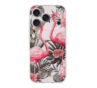 RLDOBOFE Compatible with iPhone 17 Flamingo Floral Printed Case Soft Slim TPU Phone Cover Drop Protection Yellowing-Resistant Stylish Pattern Shockproof Phone Case for Women Men Girls iPhone 17 Pro