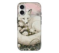 RLDOBOFE Compatible with iPhone 17 Fox Camellia Cluster Case Soft Slim TPU Phone Cover Drop Protection Yellowing-Resistant Stylish Pattern Shockproof Phone Case for Women Men Girls iPhone 17 Black