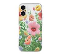 RLDOBOFE Compatible with iPhone 17 Happy Flower Case Soft Slim TPU Phone Cover Drop Protection Yellowing-Resistant Stylish Pattern Shockproof Phone Case for Women Men Girls iPhone 17