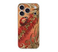 RLDOBOFE Compatible with iPhone 17 Ladybug Flower Case Soft Slim TPU Phone Cover Drop Protection Yellowing-Resistant Stylish Pattern Shockproof Phone Case for Women Men Girls iPhone 17 Pro
