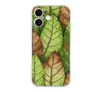 RLDOBOFE Compatible with iPhone 17 Leaf Vein Green Case Soft Slim TPU Phone Cover Drop Protection Yellowing-Resistant Stylish Pattern Shockproof Phone Case for Women Men Girls iPhone 17
