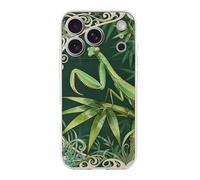 RLDOBOFE Compatible with iPhone 17 Mantis Bamboo Leaf Case Soft Slim TPU Phone Cover Drop Protection Yellowing-Resistant Stylish Pattern Shockproof Phone Case for Women Men Girls iPhone 17 Pro