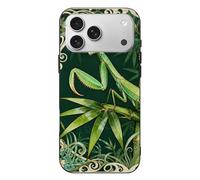 RLDOBOFE Compatible with iPhone 17 Mantis Bamboo Leaf Case Soft Slim TPU Phone Cover Drop Protection Yellowing-Resistant Stylish Pattern Shockproof Phone Case for Women Men Girls iPhone 17 Pro Max