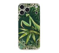 RLDOBOFE Compatible with iPhone 17 Mantis Bamboo Leaf Case Soft Slim TPU Phone Cover Drop Protection Yellowing-Resistant Stylish Pattern Shockproof Phone Case for Women Men Girls iPhone 17 Pro Max