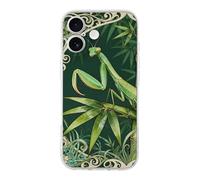 RLDOBOFE Compatible with iPhone 17 Mantis Bamboo Leaf Case Soft Slim TPU Phone Cover Drop Protection Yellowing-Resistant Stylish Pattern Shockproof Phone Case for Women Men Girls iPhone 17
