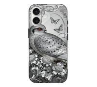 RLDOBOFE Compatible with iPhone 17 Nightjar Dusty Miller Case Soft Slim TPU Phone Cover Drop Protection Yellowing-Resistant Stylish Pattern Shockproof Phone Case for Women Men Girls iPhone 17 Black