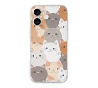 RLDOBOFE Compatible with iPhone 17 Orange Cats Case Soft Slim TPU Phone Cover Drop Protection Yellowing-Resistant Stylish Pattern Shockproof Phone Case for Women Men Girls iPhone 17