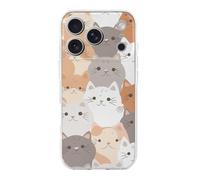 RLDOBOFE Compatible with iPhone 17 Orange Cats Case Soft Slim TPU Phone Cover Drop Protection Yellowing-Resistant Stylish Pattern Shockproof Phone Case for Women Men Girls iPhone 17 Pro