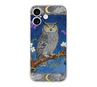 RLDOBOFE Compatible with iPhone 17 Owl Oak Berry Case Soft Slim TPU Phone Cover Drop Protection Yellowing-Resistant Stylish Pattern Shockproof Phone Case for Women Men Girls iPhone 17